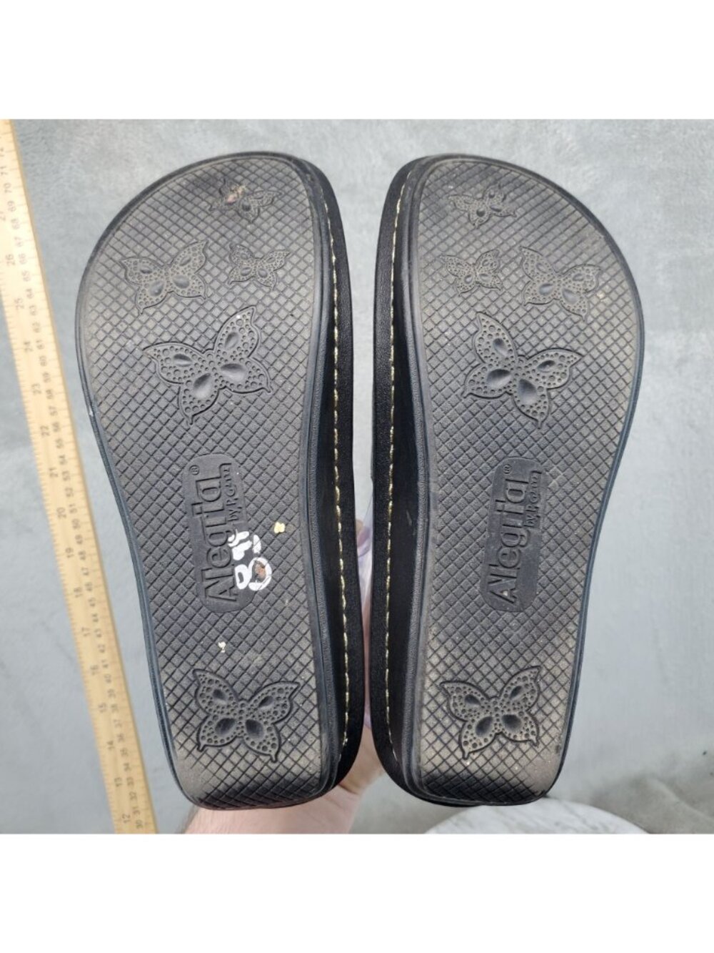 Alegria Shoes Womens Size EU 38 US 8/8.5 Fiona Black Leather Slip On Slide Sanda - Picture 7 of 11
